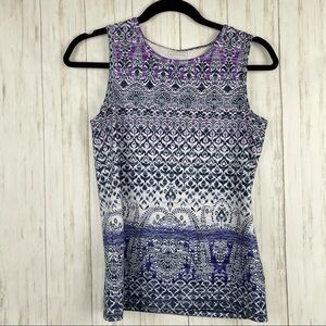 Athleta Purple Blue Tribal print tank small